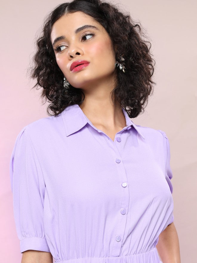 Tokyo Talkies Women Purple Solid Jumpsuit - Purple - Image 2