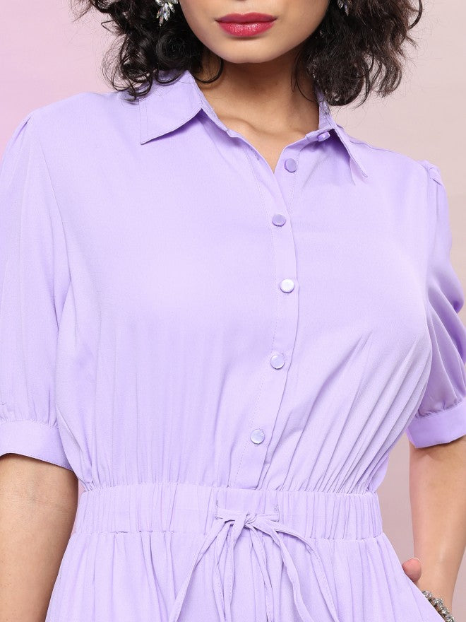 Tokyo Talkies Women Purple Solid Jumpsuit - Purple - Image 5