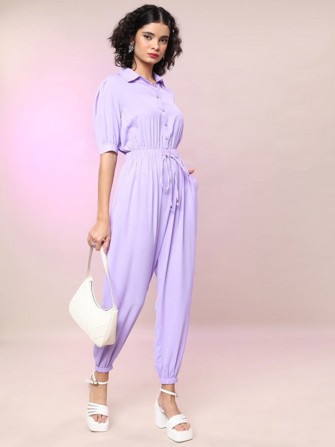 Tokyo Talkies Women Purple Solid Jumpsuit - Purple - Image 6