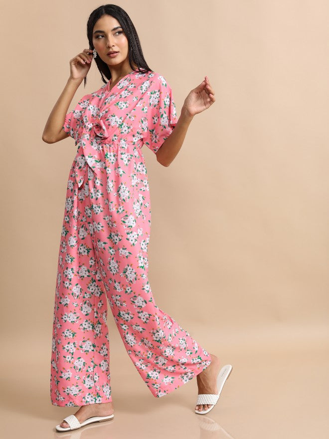 Tokyo Talkies Women Pink/Multi Printed Jumpsuit - Pink - Image 4