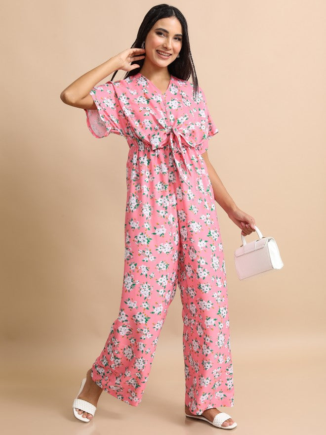 Tokyo Talkies Women Pink/Multi Printed Jumpsuit - Pink - Image 6