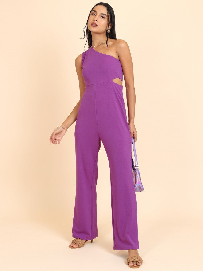 Tokyo Talkies Women Purple Solid Jumpsuit - Purple - Image 1