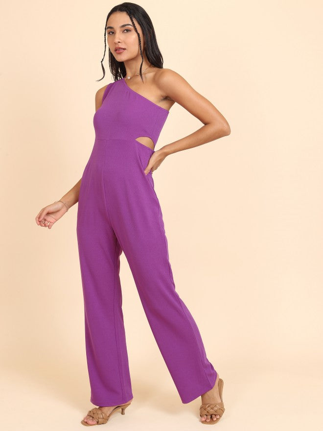 Tokyo Talkies Women Purple Solid Jumpsuit - Purple - Image 2