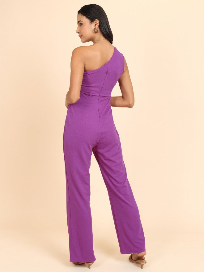 Tokyo Talkies Women Purple Solid Jumpsuit - Purple - Image 3