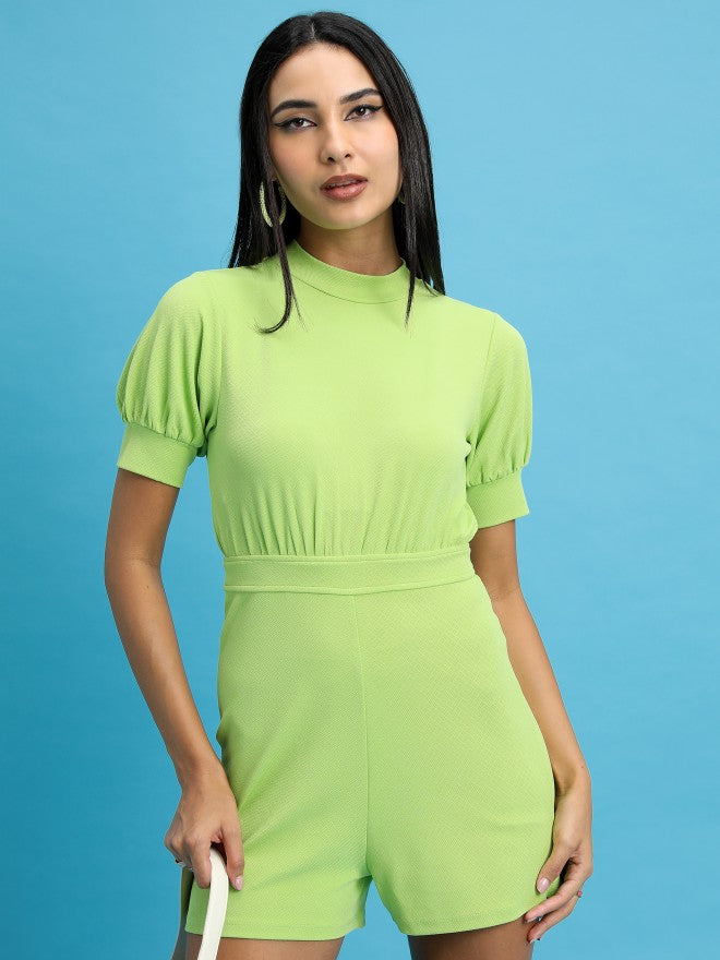 Tokyo Talkies Women Lime Green Solid Jumpsuit - Green - Image 1