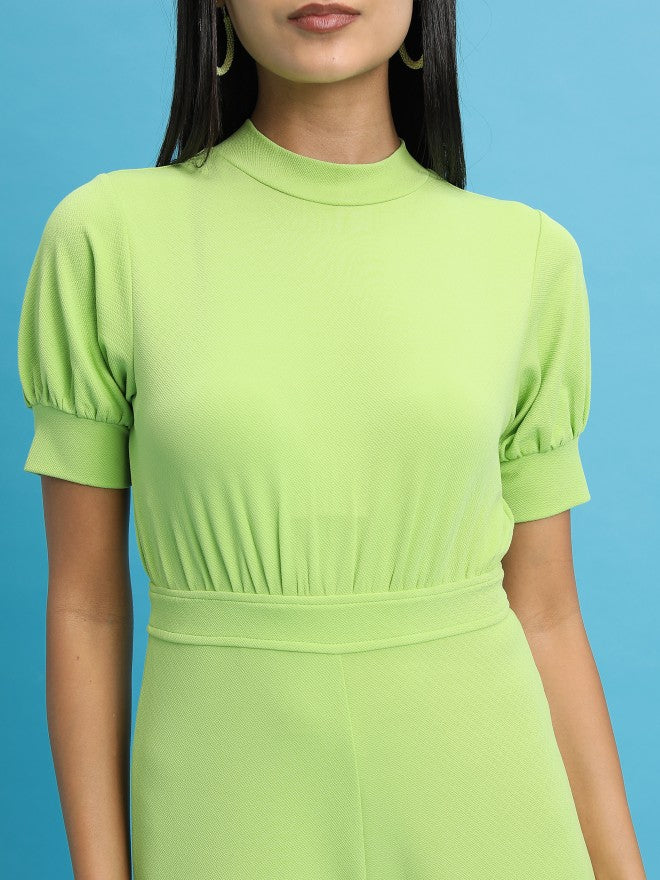 Tokyo Talkies Women Lime Green Solid Jumpsuit - Green - Image 5