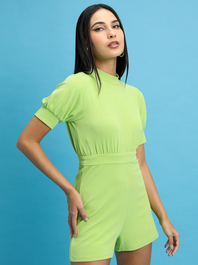 Tokyo Talkies Women Lime Green Solid Jumpsuit - Green - Image 6