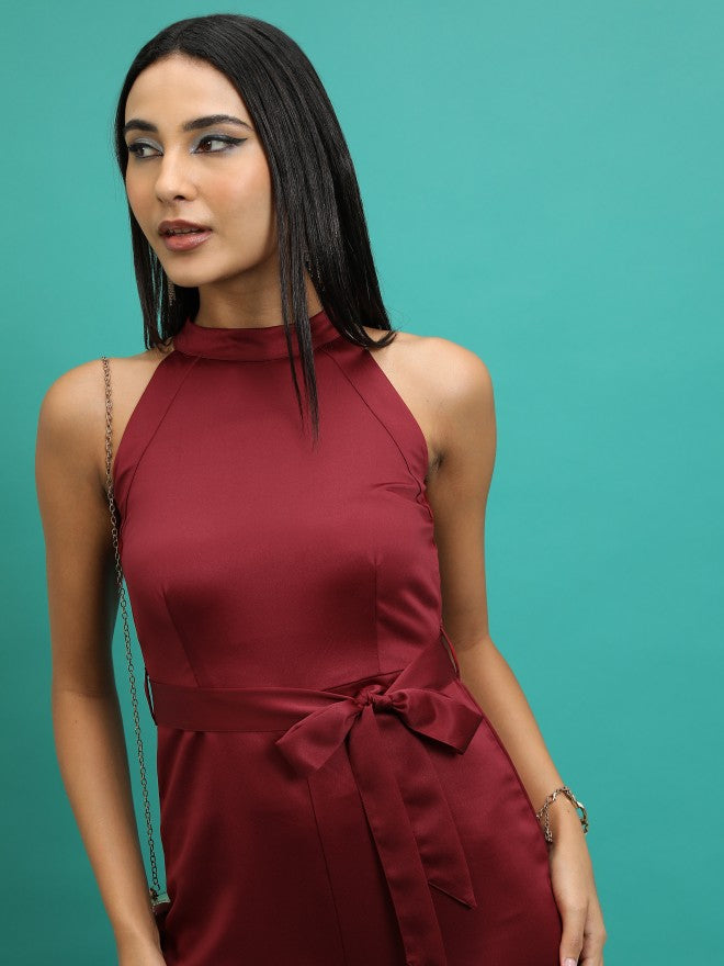 Tokyo Talkies Women Maroon Solid Jumpsuit - Maroon - Image 6