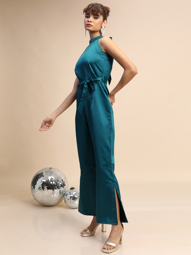 Tokyo Talkies Women Teal Solid Jumpsuit - Teal - Image 2