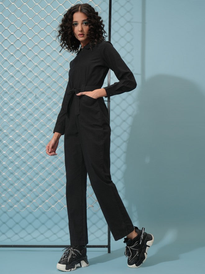 Tokyo Talkies Women Black Solid Jumpsuit - Black - Image 2