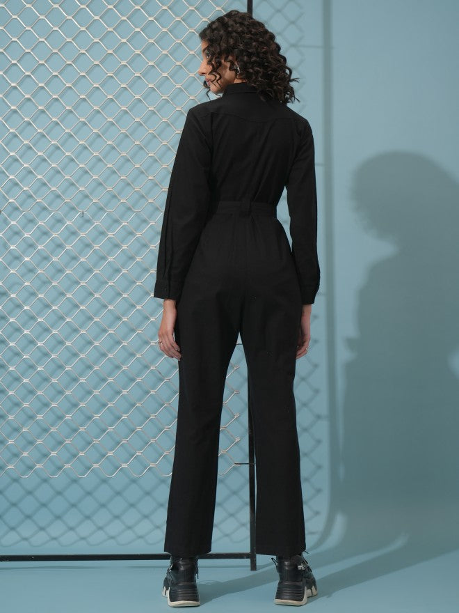 Tokyo Talkies Women Black Solid Jumpsuit - Black - Image 3