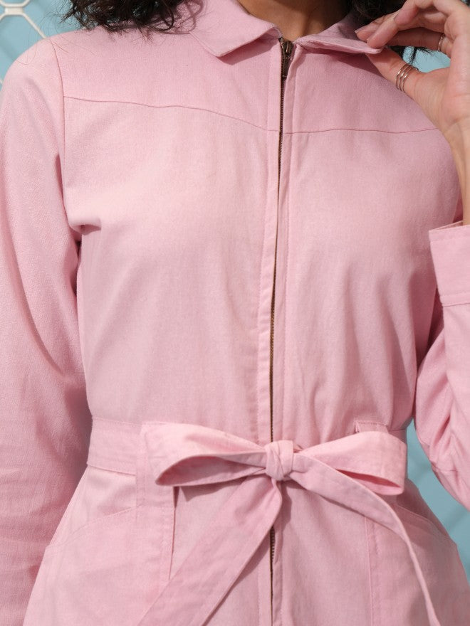 Tokyo Talkies Women Pink Solid Jumpsuit - Pink - Image 6