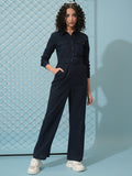Tokyo Talkies Women Navy Blue Solid Jumpsuit - Navy Blue - Image 1