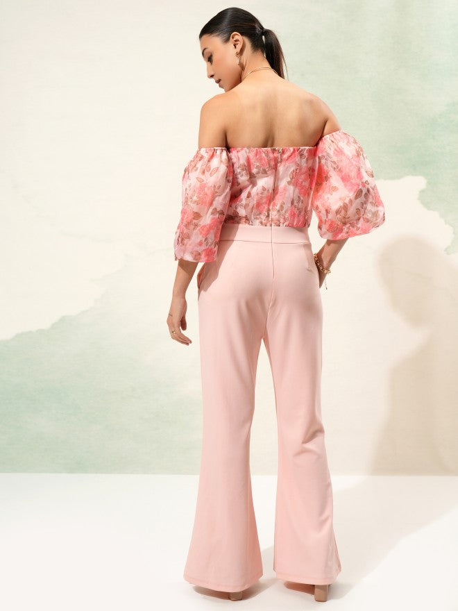 Tokyo Talkies Women Peach Printed Jumpsuit - Peach - Image 3