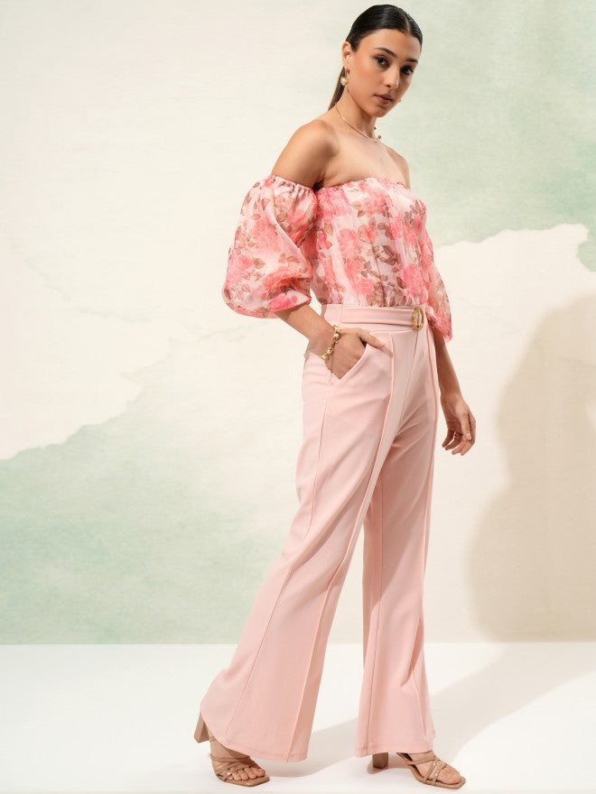 Tokyo Talkies Women Peach Printed Jumpsuit - Peach - Image 4