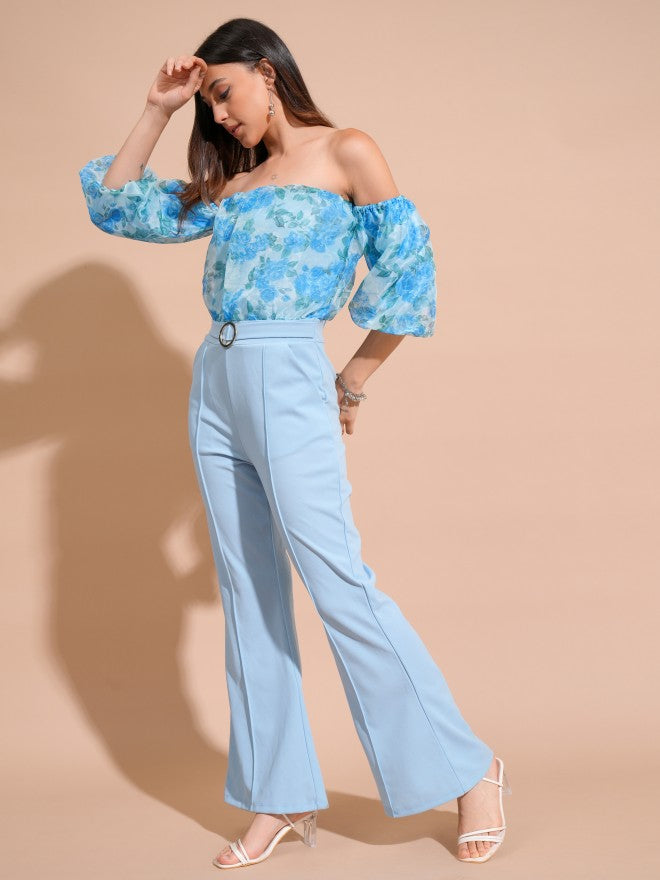 Tokyo Talkies Women Blue Printed Jumpsuit - Blue - Image 2