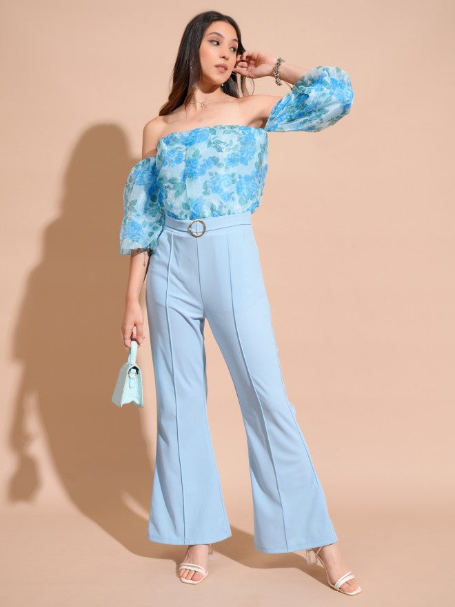 Tokyo Talkies Women Blue Printed Jumpsuit - Blue - Image 7