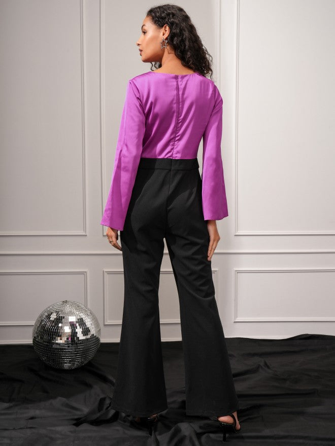 Tokyo Talkies Women Pink Solid Jumpsuit - Pink - Image 2