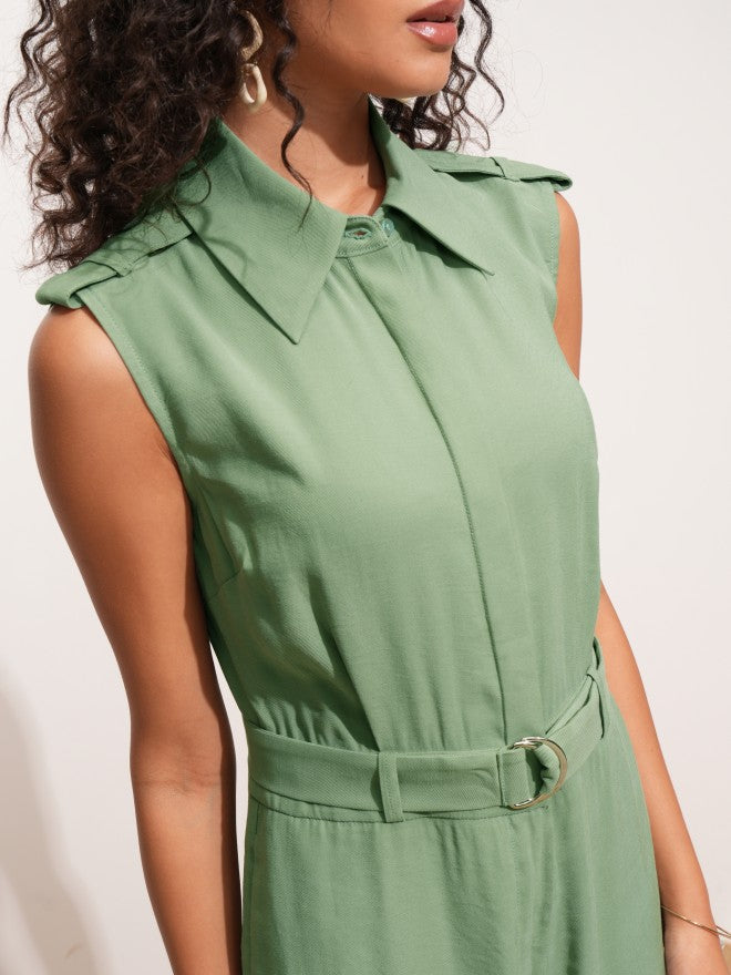 Tokyo Talkies Women Green Solid Jumpsuit - Green - Image 4