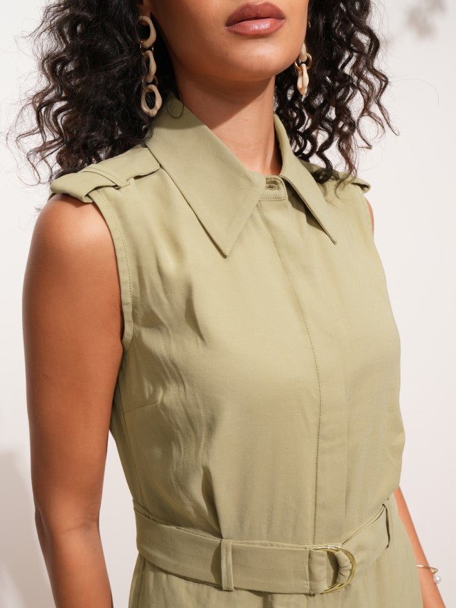 Tokyo Talkies Women Beige Solid Jumpsuit - Beige - Image 4