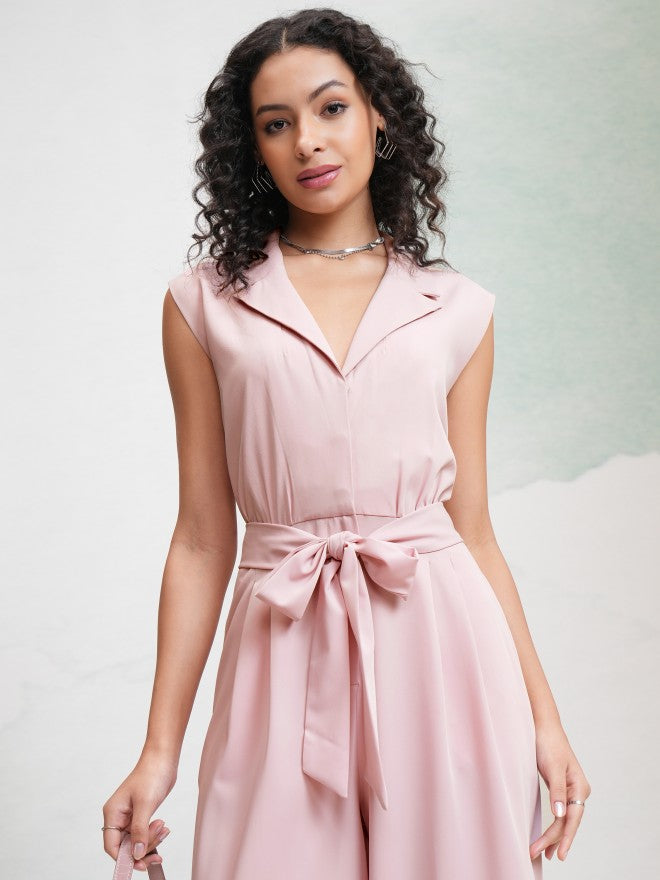 Tokyo Talkies Women Pink Solid Jumpsuit - Pink - Image 1