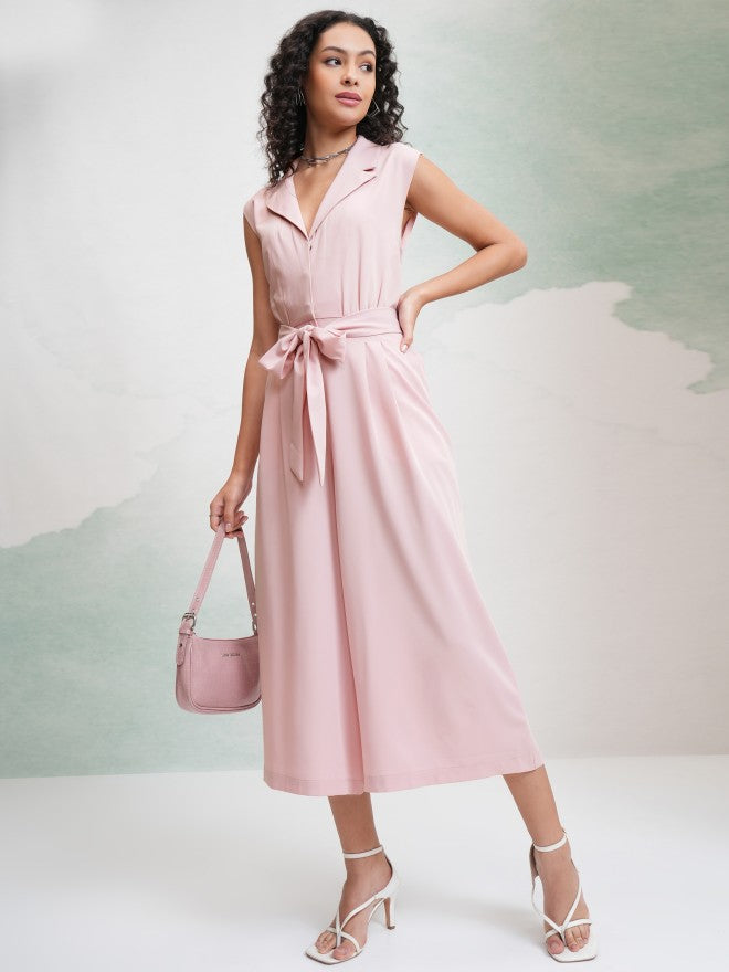 Tokyo Talkies Women Pink Solid Jumpsuit - Pink - Image 2