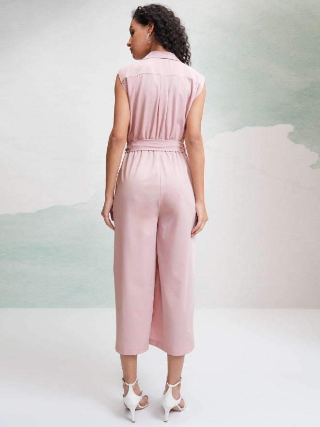 Tokyo Talkies Women Pink Solid Jumpsuit - Pink - Image 3