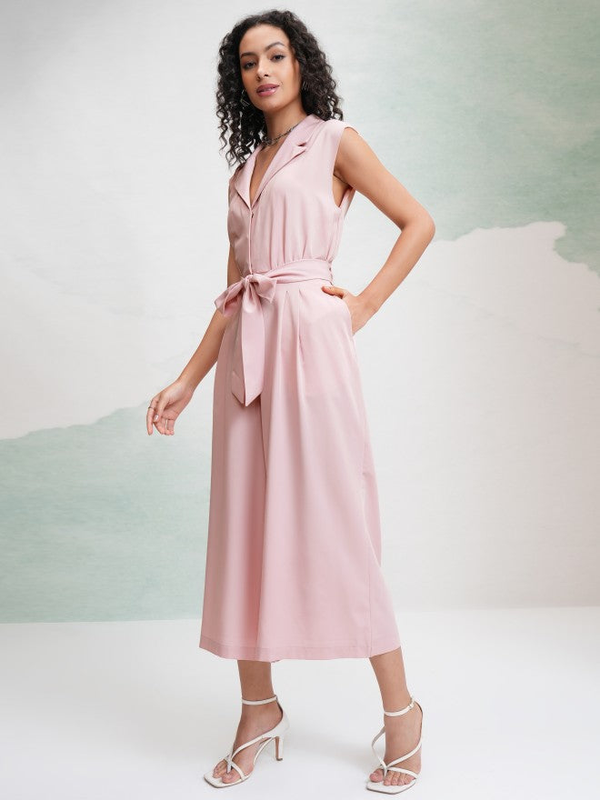 Tokyo Talkies Women Pink Solid Jumpsuit - Pink - Image 4