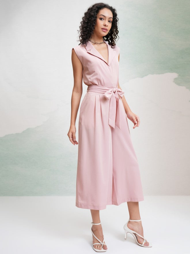 Tokyo Talkies Women Pink Solid Jumpsuit - Pink - Image 6