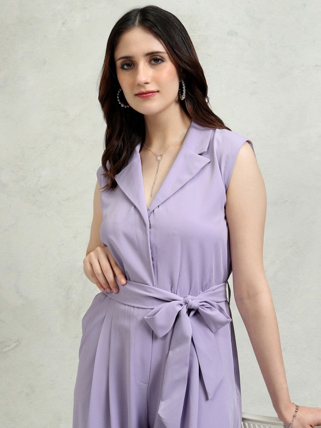 Tokyo Talkies Women Purple Solid Jumpsuit - Purple - Image 1
