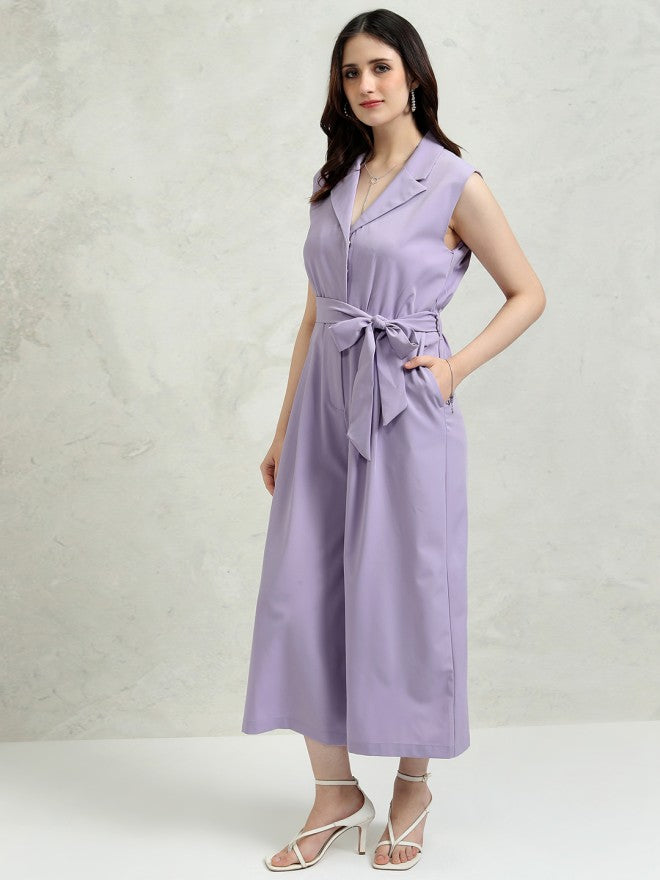 Tokyo Talkies Women Purple Solid Jumpsuit - Purple - Image 4