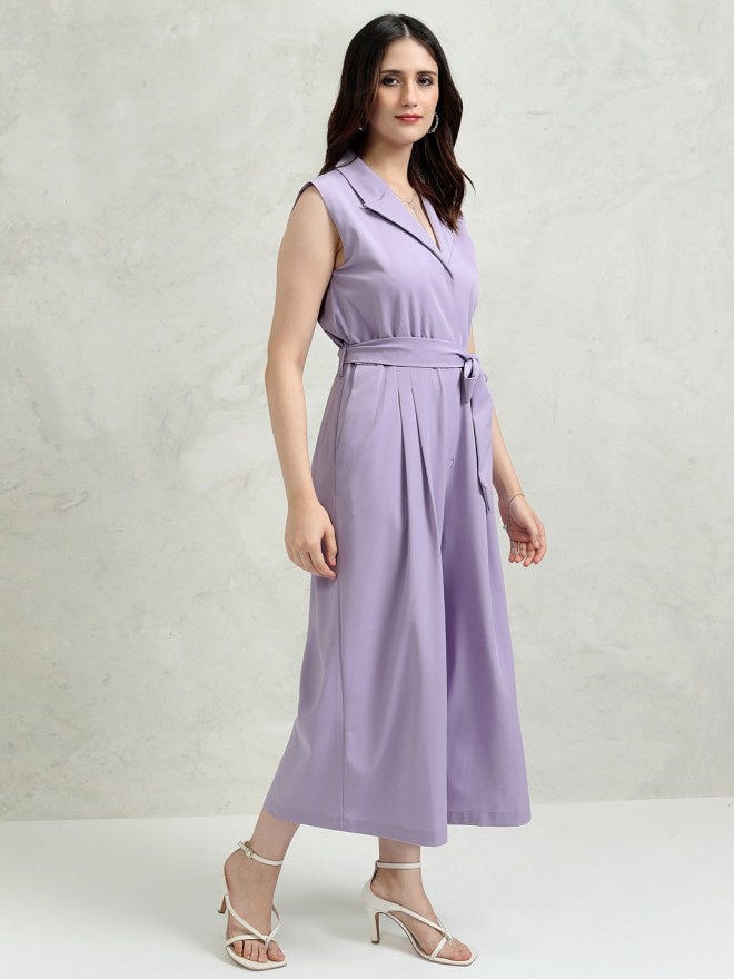 Tokyo Talkies Women Purple Solid Jumpsuit - Purple - Image 6