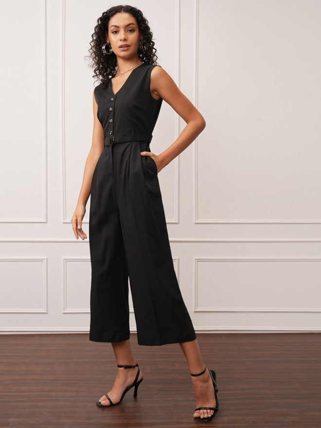 Tokyo Talkies Women Black Solid Jumpsuit - Black - Image 2