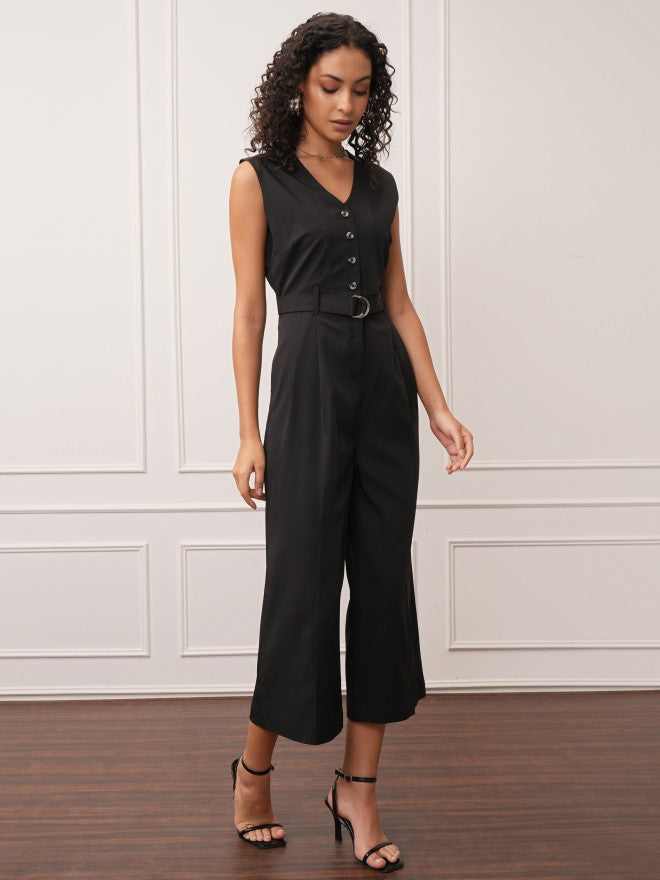 Tokyo Talkies Women Black Solid Jumpsuit - Black - Image 4