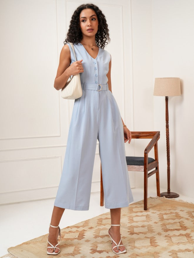 Tokyo Talkies Women Blue Solid Jumpsuit - Blue - Image 1