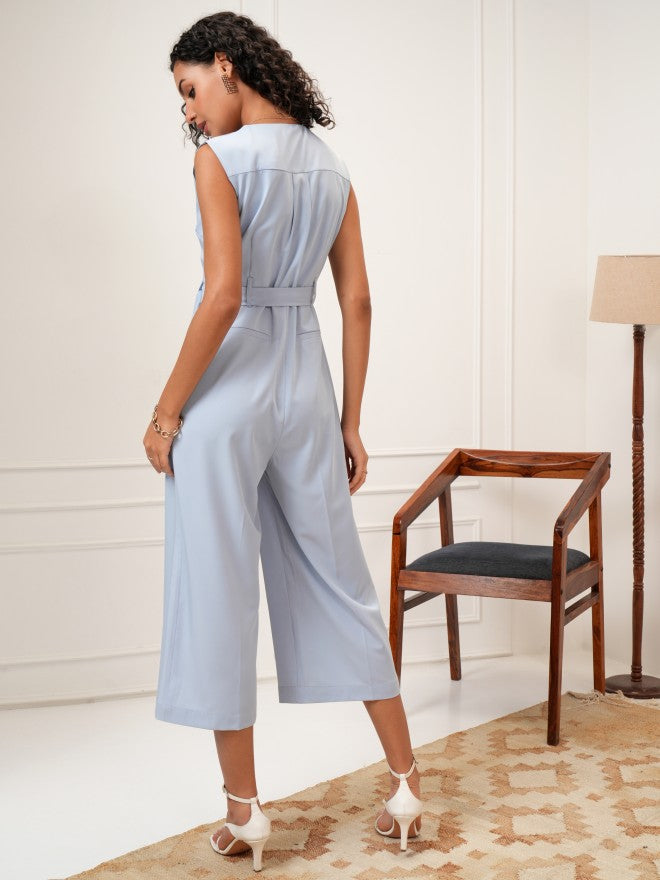 Tokyo Talkies Women Blue Solid Jumpsuit - Blue - Image 2