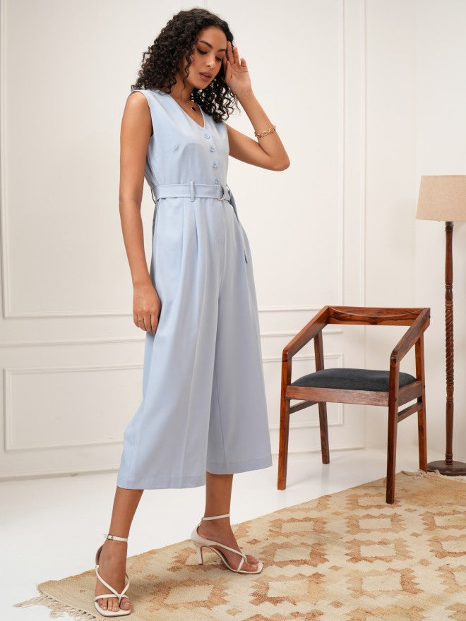 Tokyo Talkies Women Blue Solid Jumpsuit - Blue - Image 5