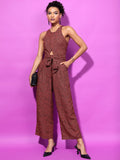 Tokyo Talkies Women Brown Printed Jumpsuit - Brown - Image 1