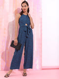 Tokyo Talkies Women Blue Printed Jumpsuit - Blue - Image 1
