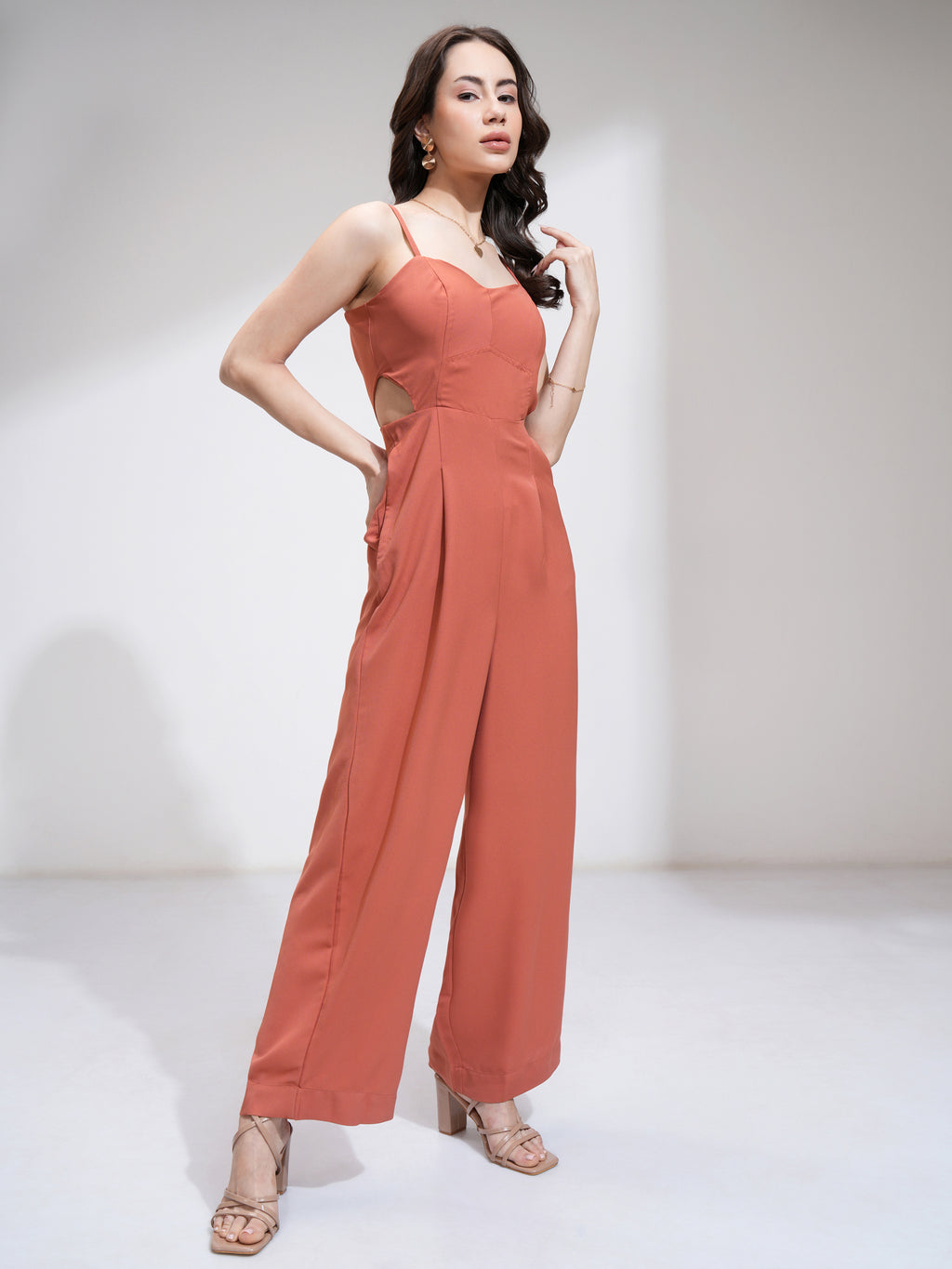 Tokyo Talkies Women Brown Solid Jumpsuit - Brown - Image 6