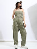 Tokyo Talkies Women Olive Solid Jumpsuit - Olive - Image 1