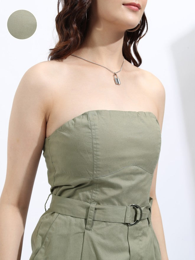 Tokyo Talkies Women Olive Solid Jumpsuit - Olive - Image 5