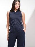 Tokyo Talkies Women Navy Blue Solid Jumpsuit - Navy Blue - Image 1