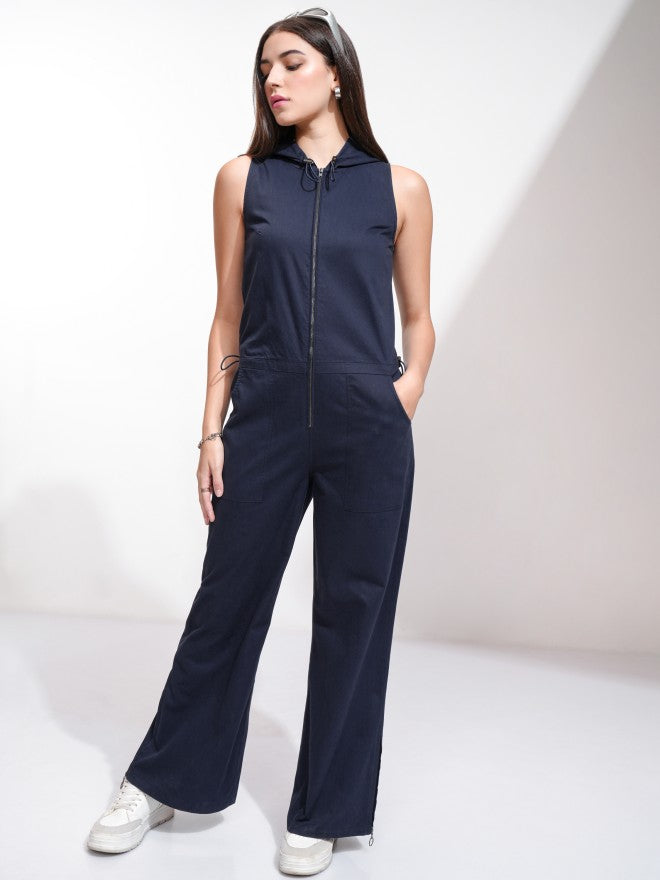 Tokyo Talkies Women Navy Blue Solid Jumpsuit - Navy Blue - Image 2