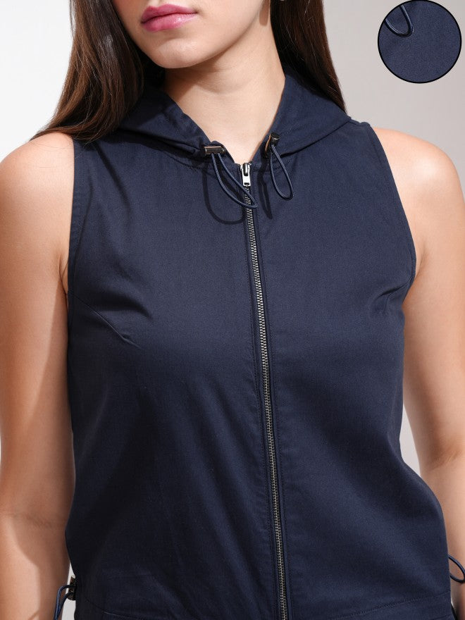 Tokyo Talkies Women Navy Blue Solid Jumpsuit - Navy Blue - Image 5