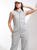 Tokyo Talkies Women Grey Solid Jumpsuit - Grey - Image 1