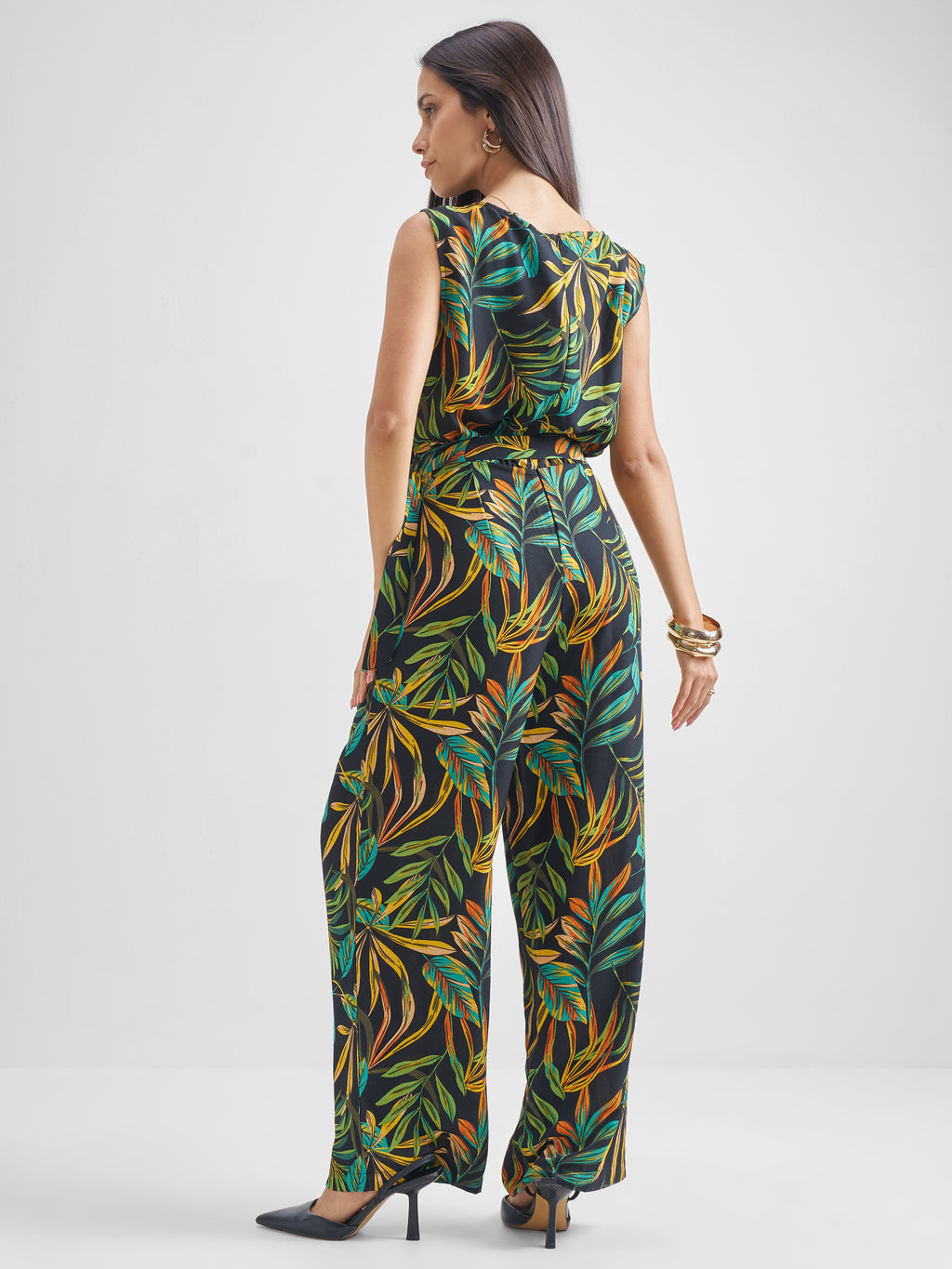 ESPYR By Tokyo Talkies Women Black Printed Jumpsuit - Black - Image 3
