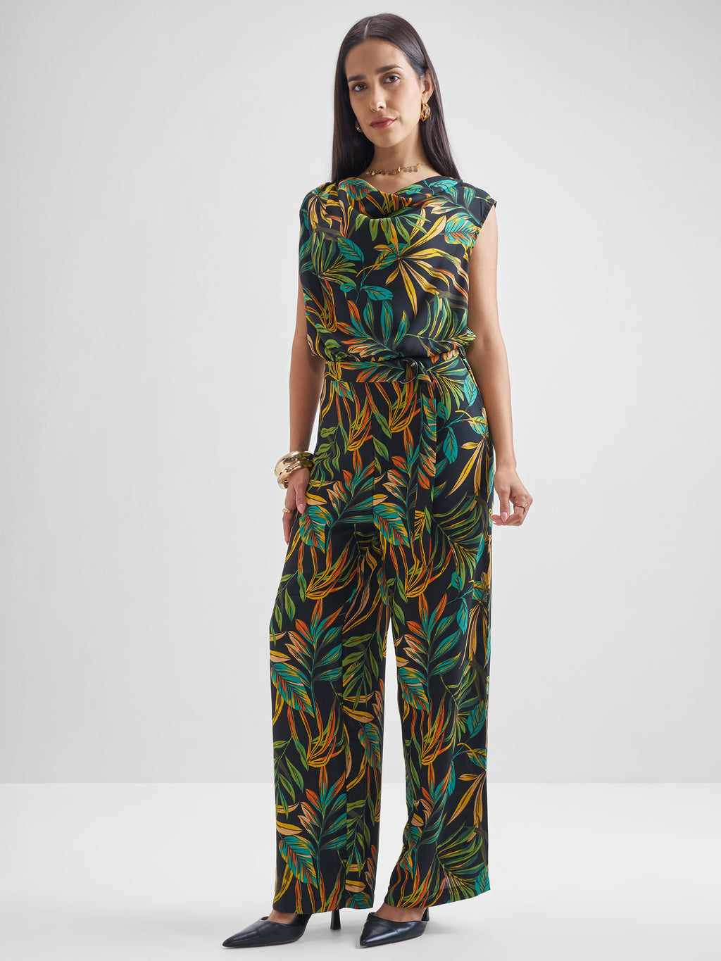 ESPYR By Tokyo Talkies Women Black Printed Jumpsuit - Black - Image 4