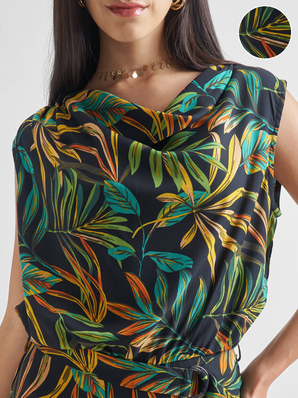 ESPYR By Tokyo Talkies Women Black Printed Jumpsuit - Black - Image 5