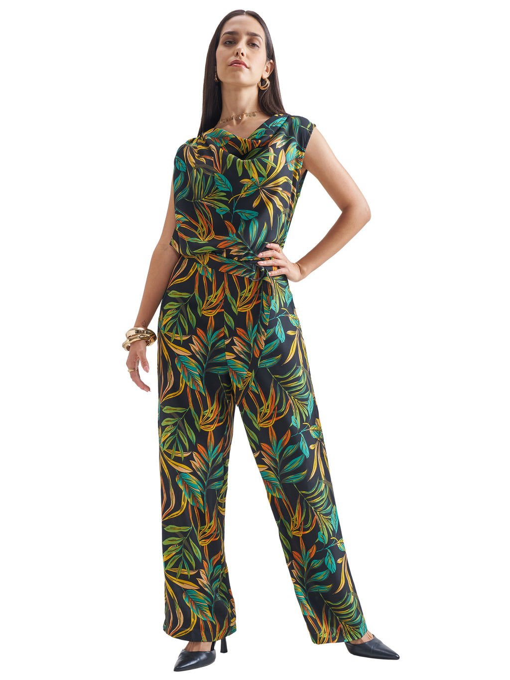 ESPYR By Tokyo Talkies Women Black Printed Jumpsuit - Black - Image 7